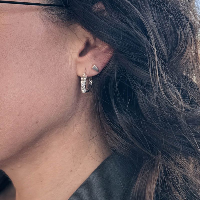 Tranche de vie – Anneaux ovales en argent 925 faits à la main