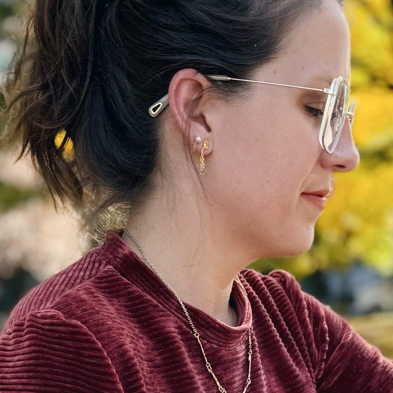 Élise - Boucles d'oreilles avec chaines doubles