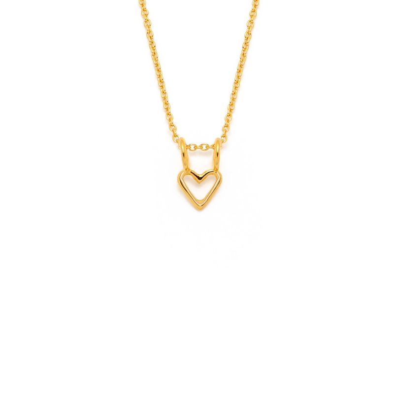 collier minimaliste coeur en or 14k