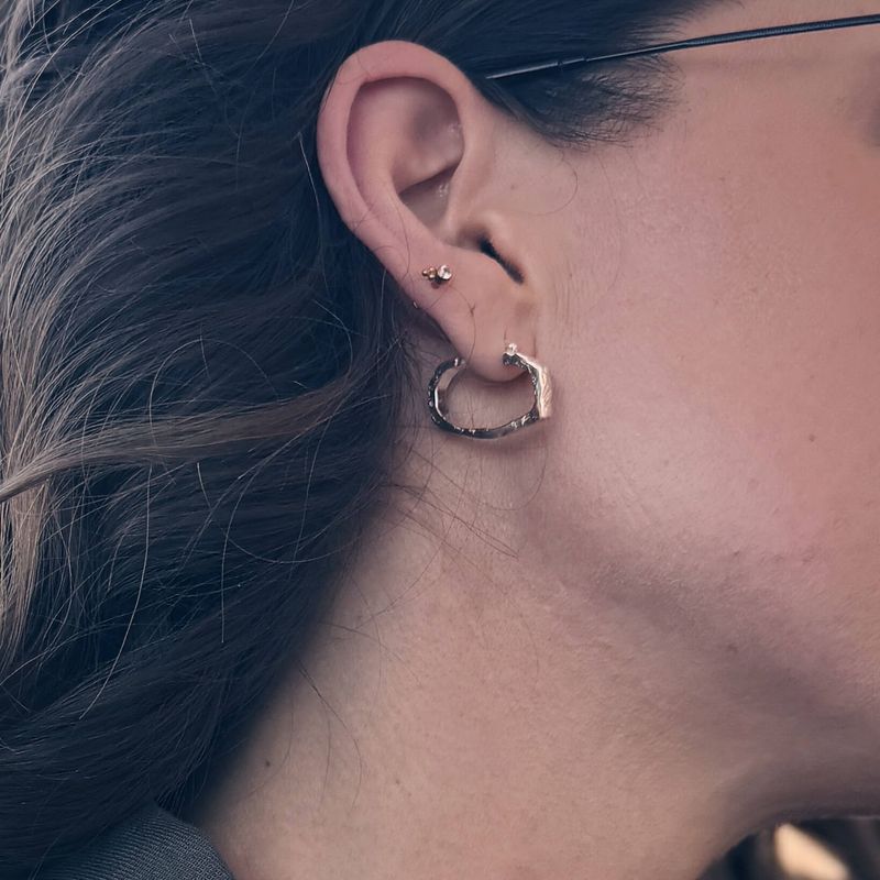 Tranche de vie – Anneaux ovales en argent 925 faits à la main