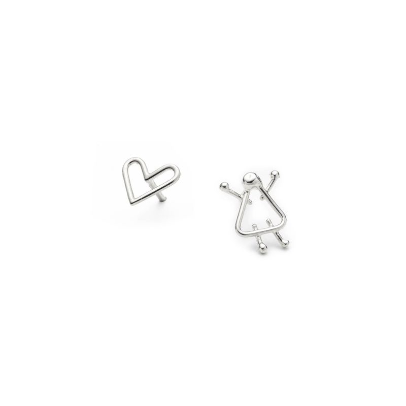 boucles d'oreilles coeur et fille