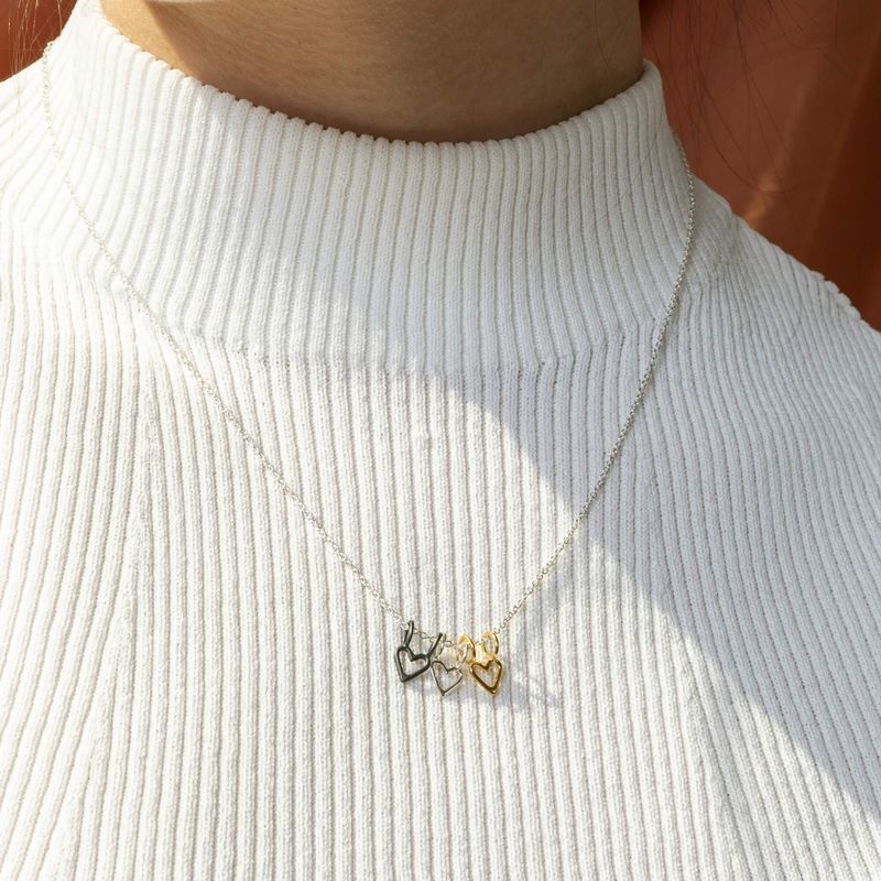 Collier avec breloque en forme de coeur - Pendentif coeur argent sterling ou or