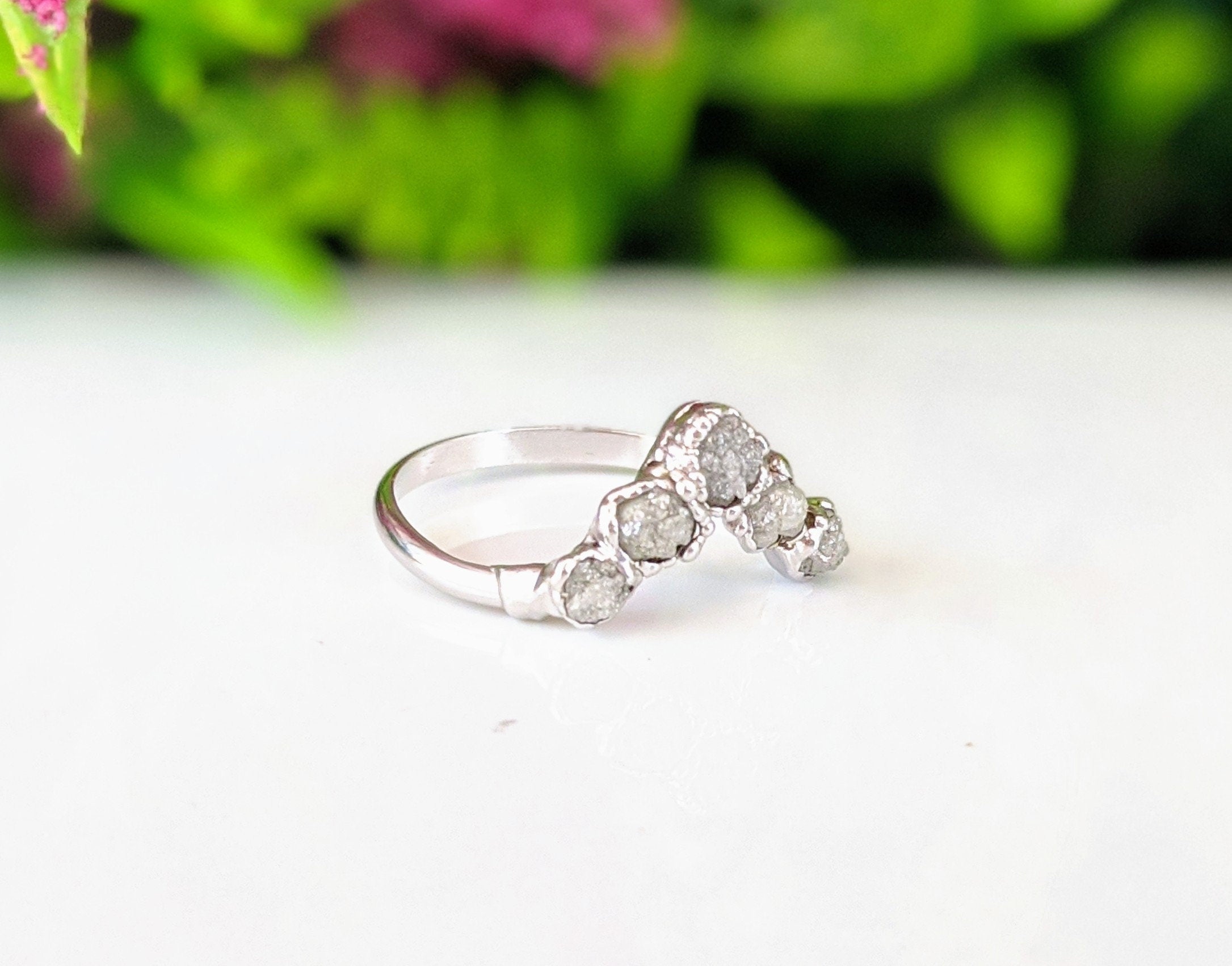 Bague Chevron Or diamant brut