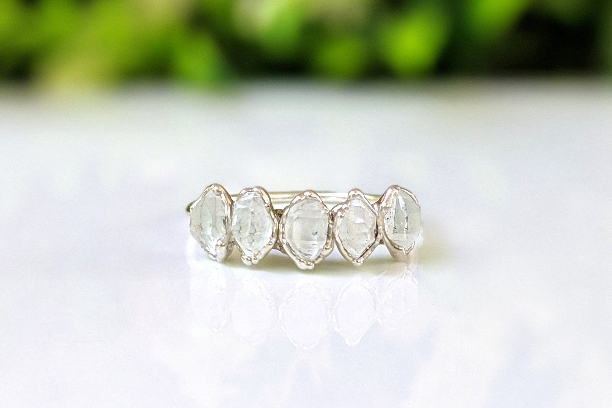 Bague éternité argent diamant Herkimer