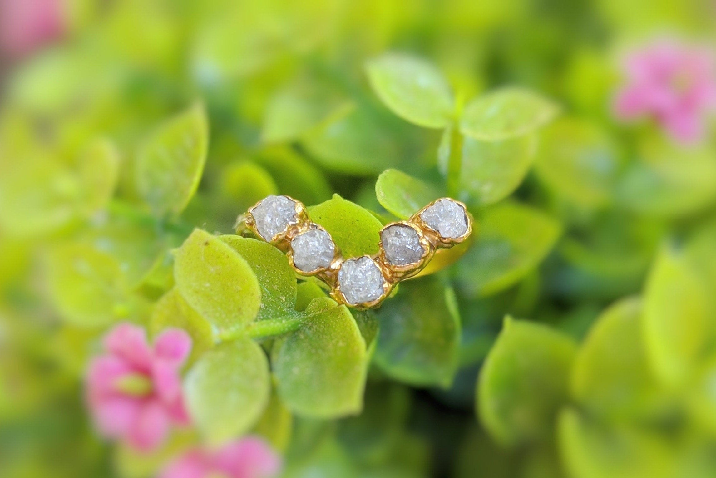 Bague Chevron Or diamant brut