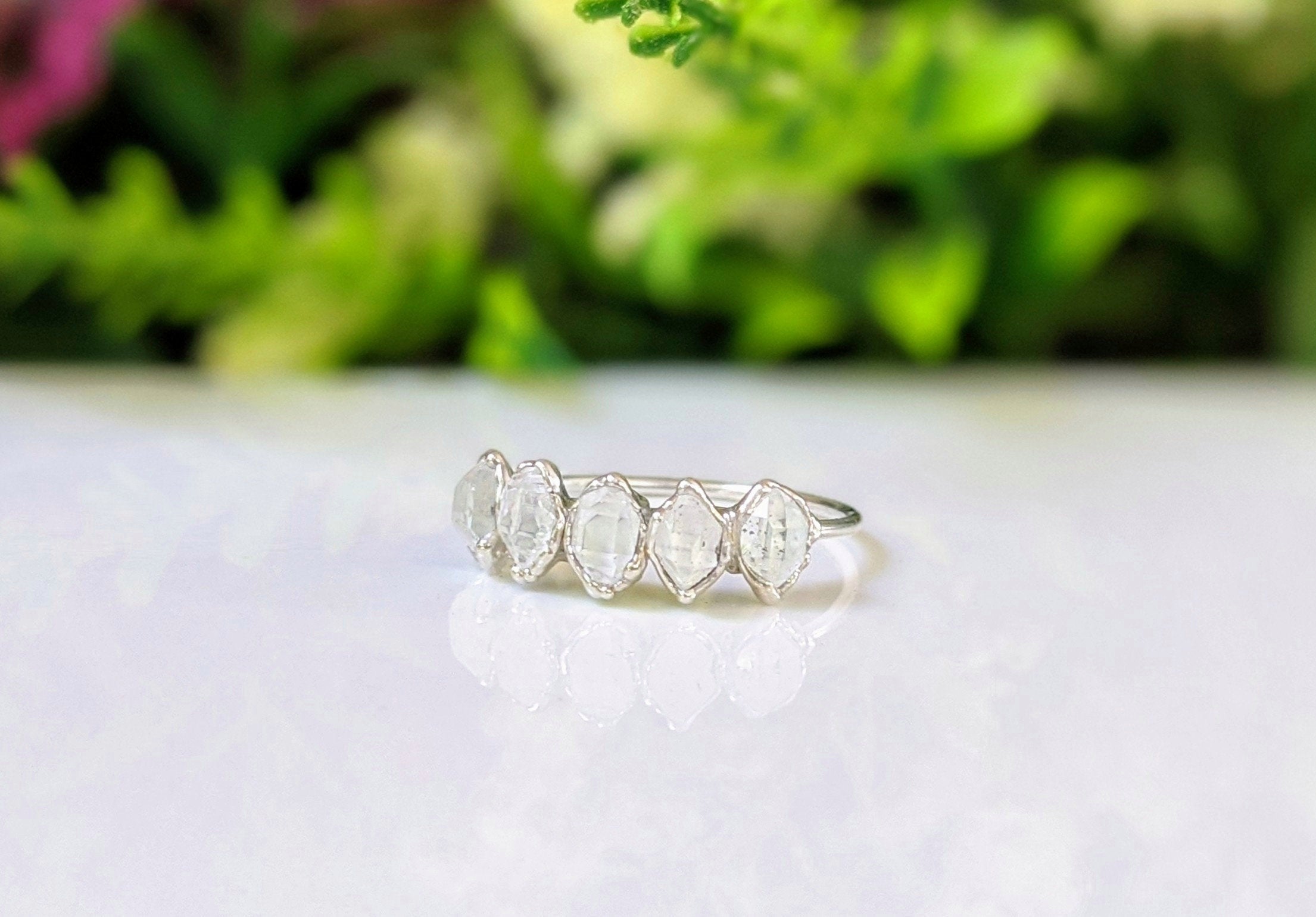 Bague éternité argent diamant Herkimer
