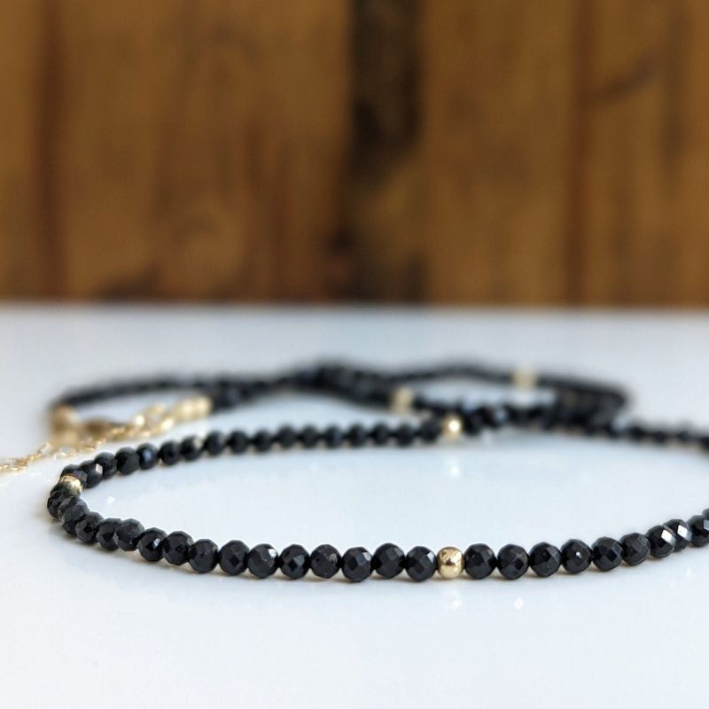 Black Spinel bead necklace