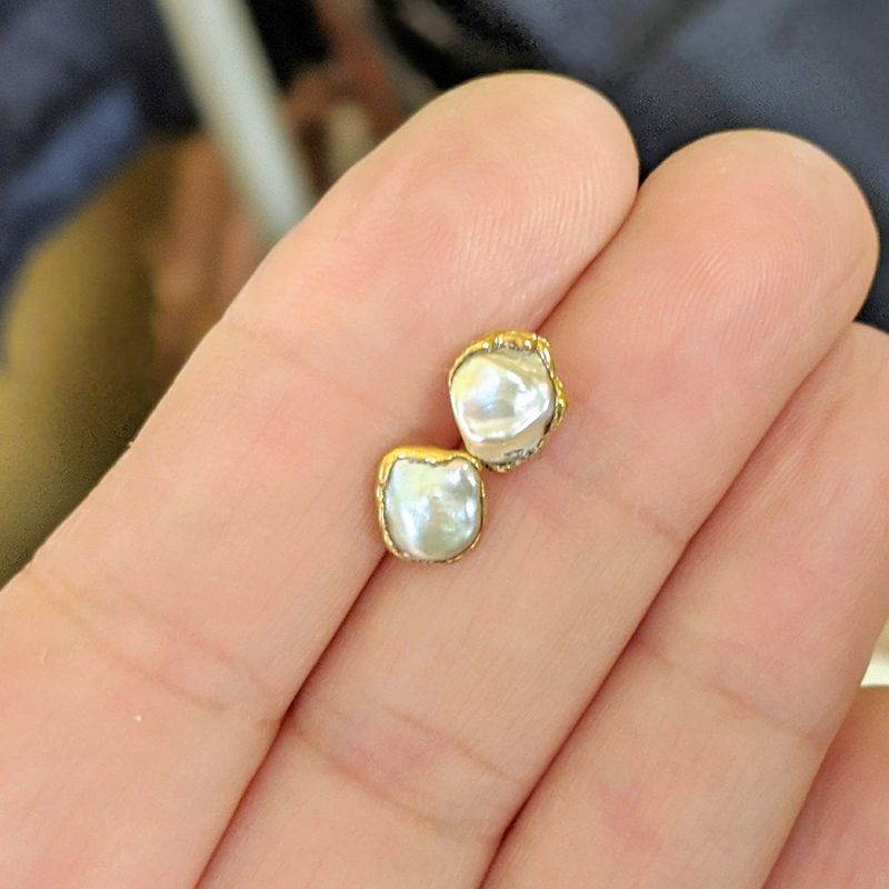 Boucles d'oreilles avec perles Keshi