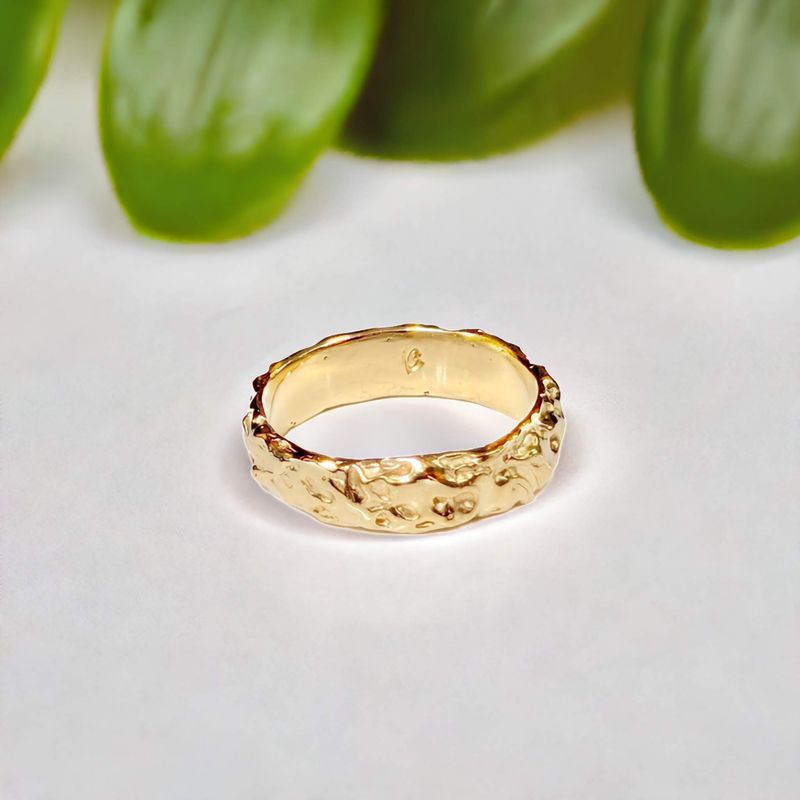 Gold Textured Wedding Ring
