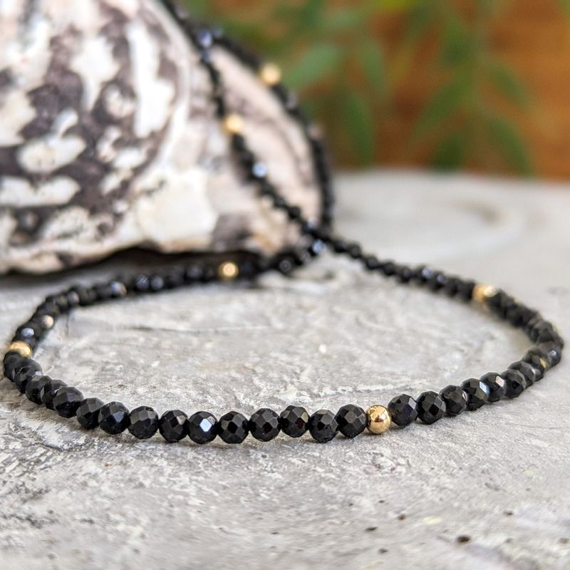 Black Spinel bead necklace