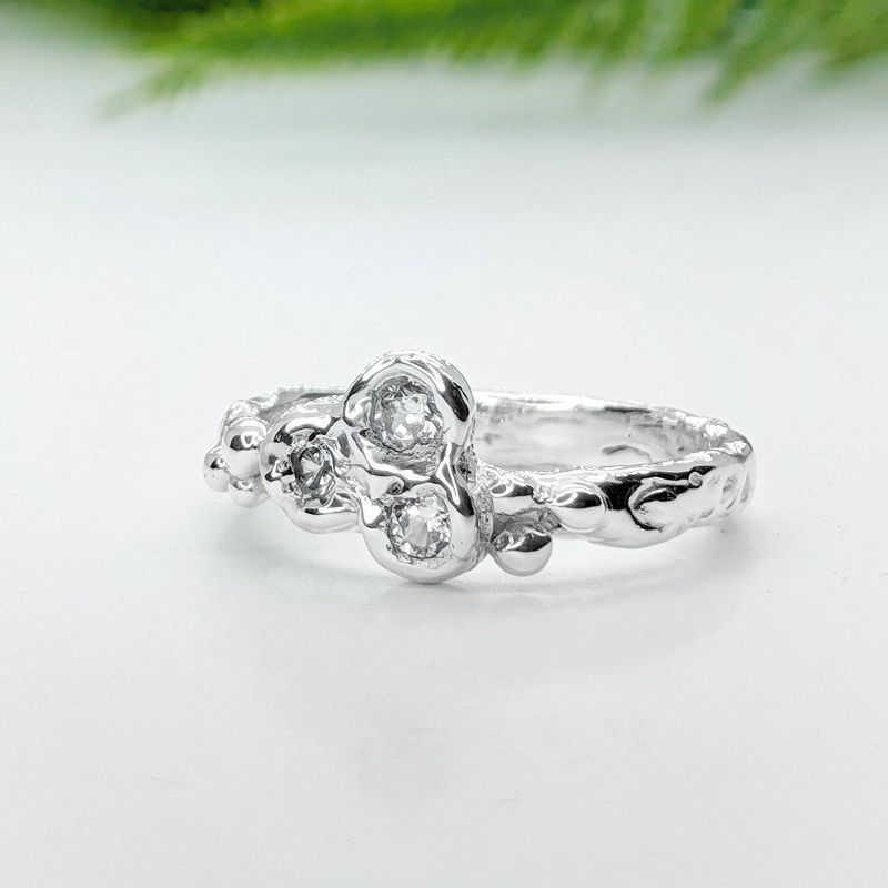 Silver CZ Cluster ring