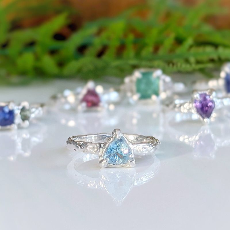 Solid Silver Aquamarine ring