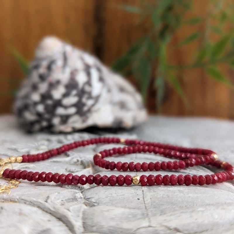 Ruby beaded necklace