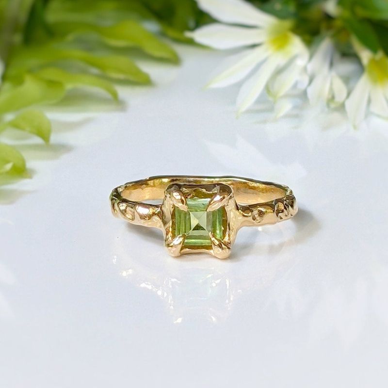 Solid Silver Peridot ring