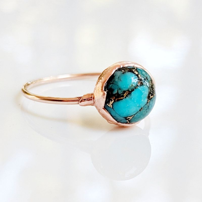 Bague Cuivre Turquoise Naturelle