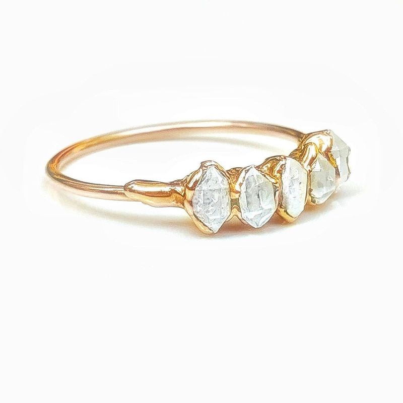 Bague éternité argent diamant Herkimer