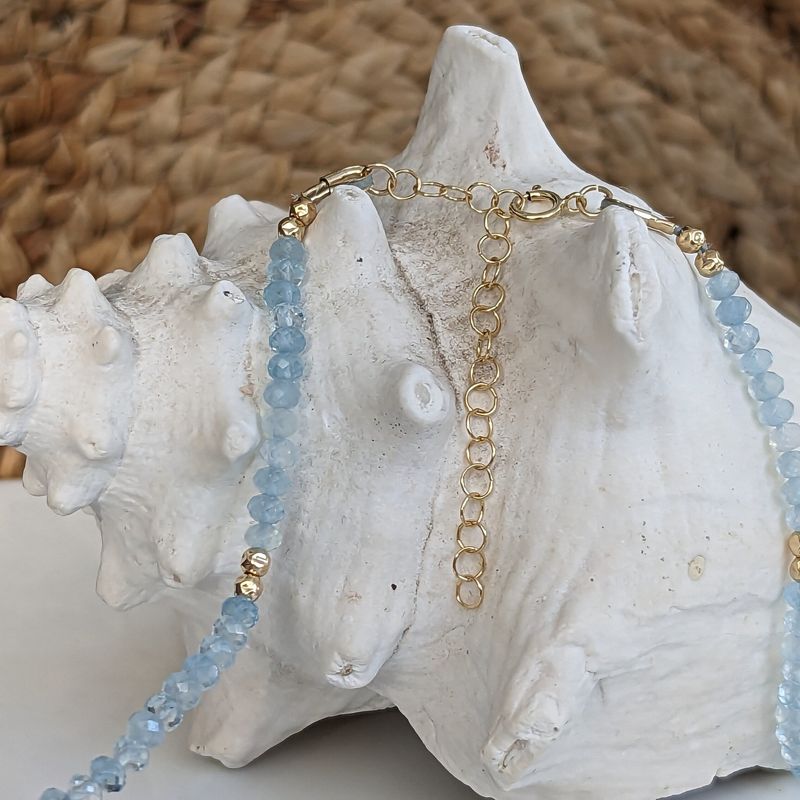 Aquamarine bead necklace