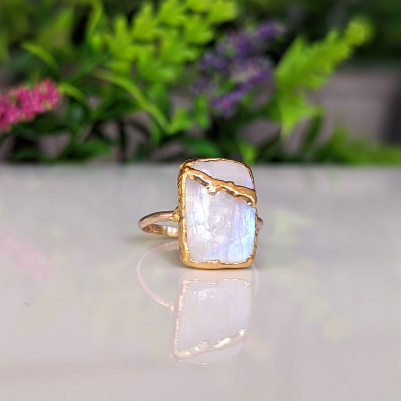 Moonstone Kintsugi ring