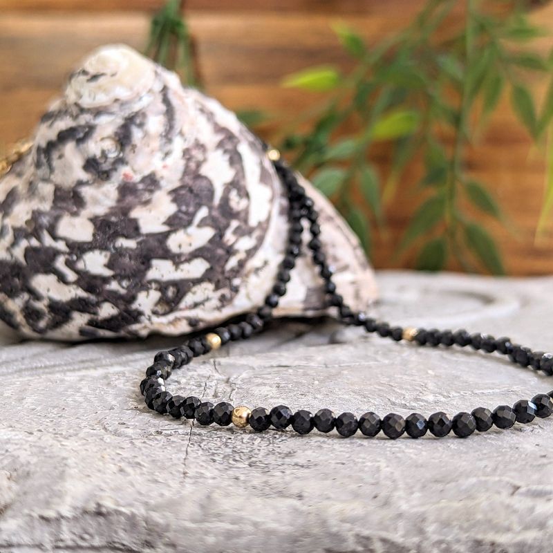 Black Spinel bead necklace