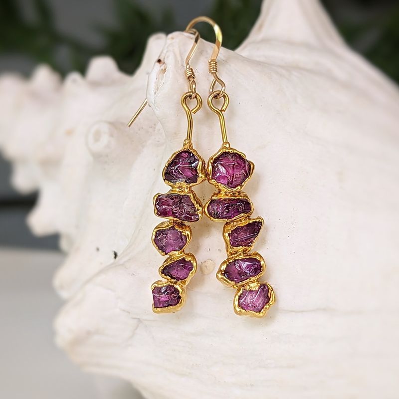 Rhodolite Garnet dangle earrings