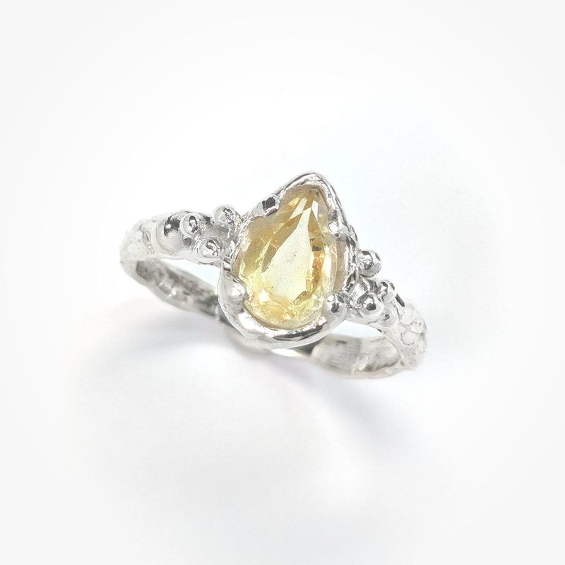Natural Citrine Silver ring