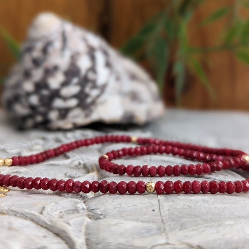 Ruby beaded necklace