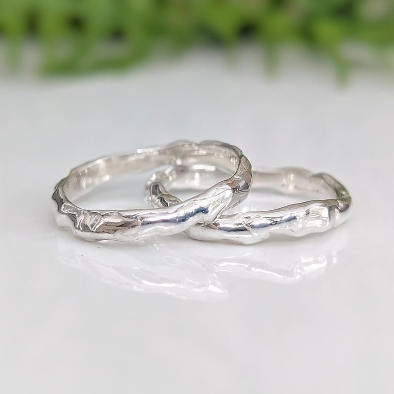 Molten Silver wedding band