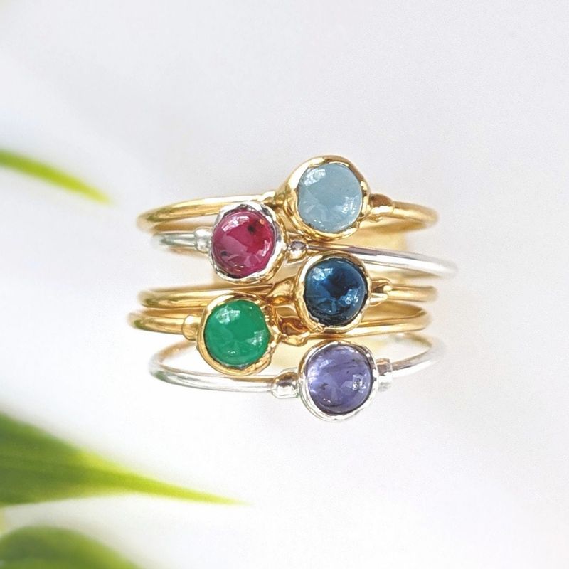 Bague superposable Dainty Blue Topaz