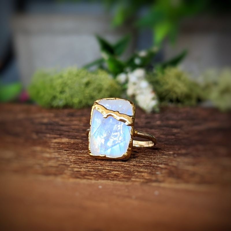 Moonstone Kintsugi ring