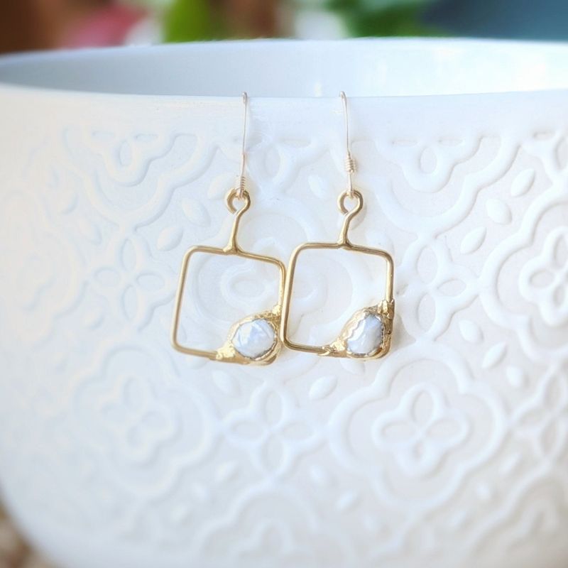 Boucles d'oreilles avec perles Keshi