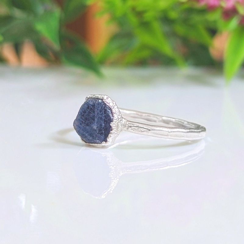 Raw Blue Sapphire ring