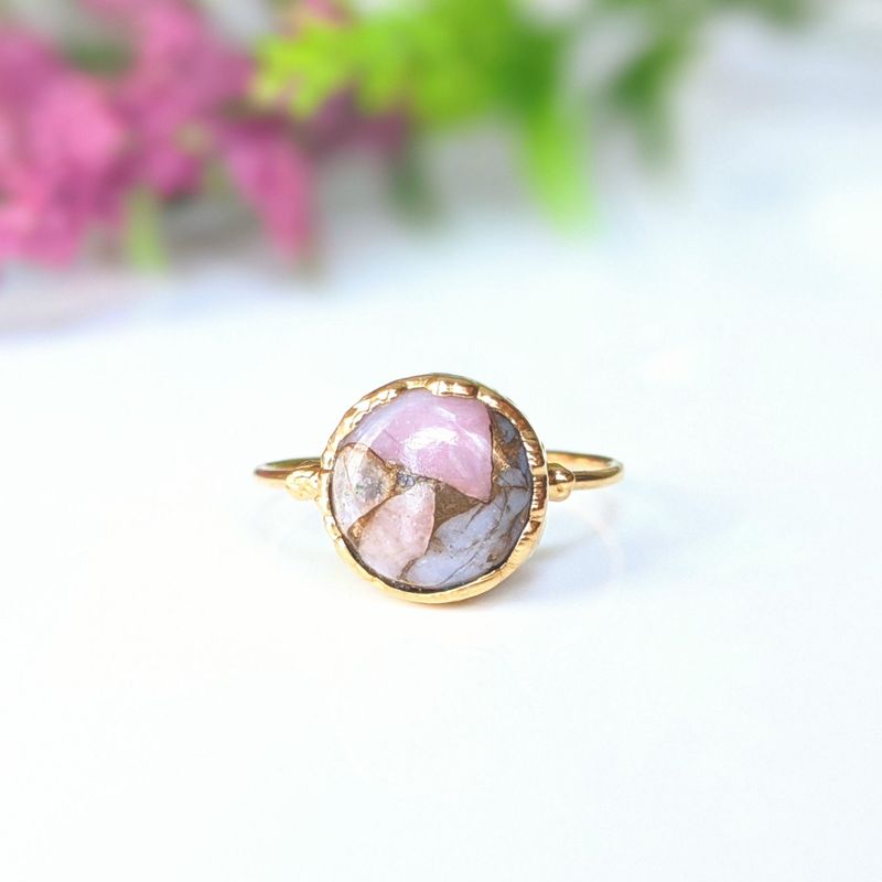 Bague Cuivre Opale Rose