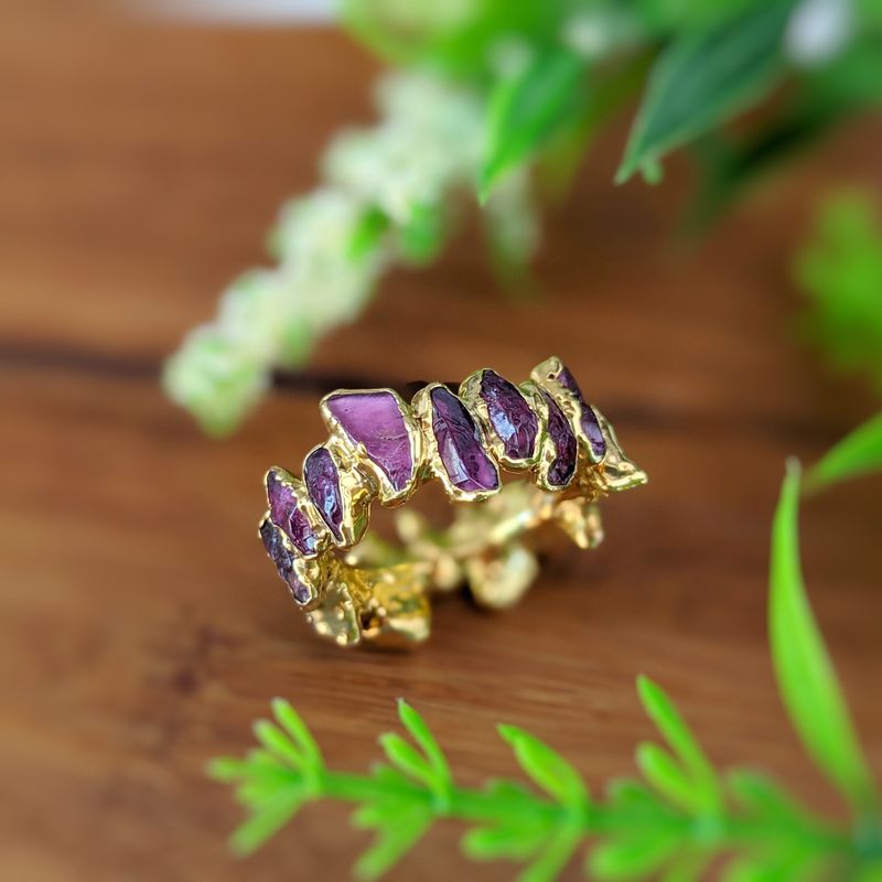 Bague Éternité Grenat Rhodolite en Or