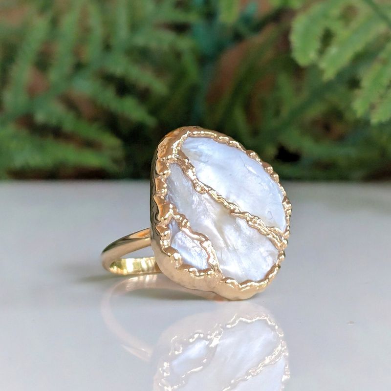 Mother of Pearl Kintsugi ring