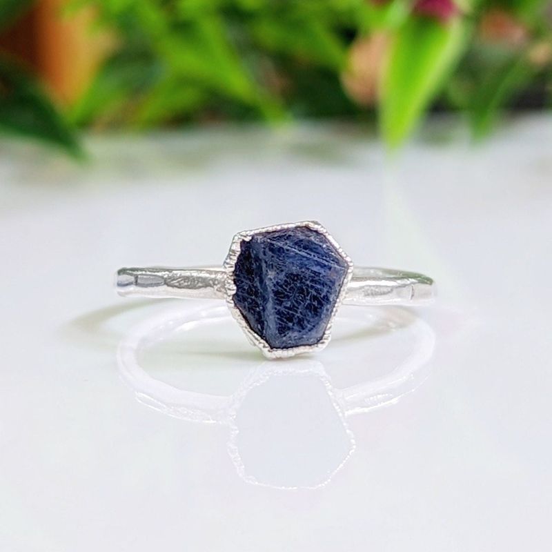 Raw Blue Sapphire ring