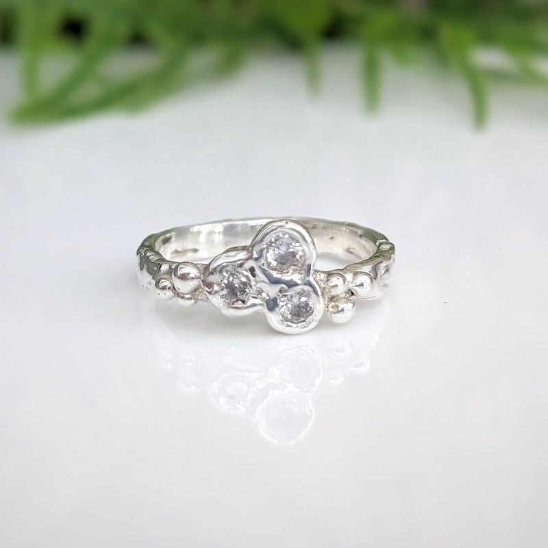 Silver CZ Cluster ring