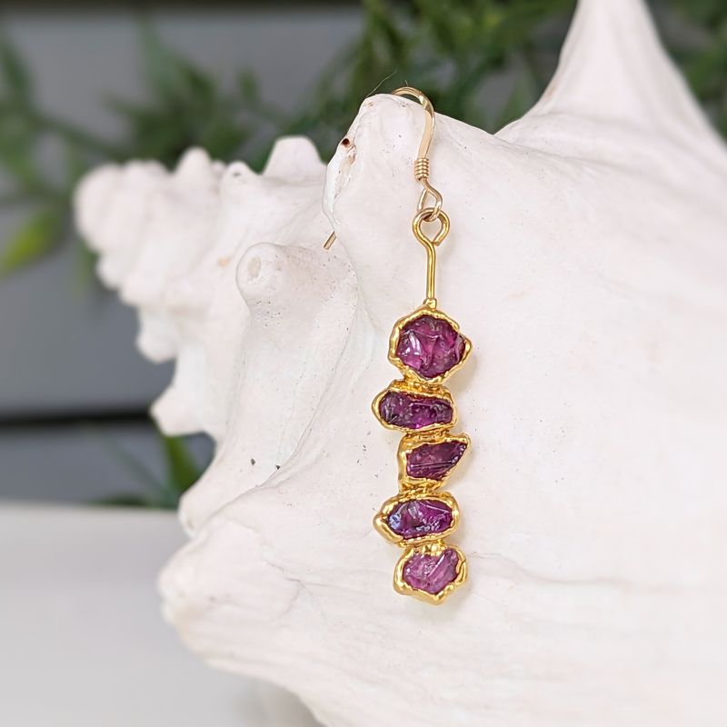 Rhodolite Garnet dangle earrings