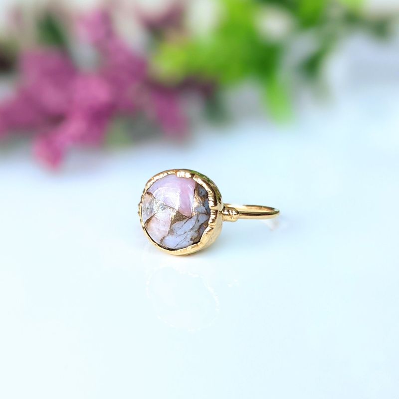 Bague Cuivre Opale Rose