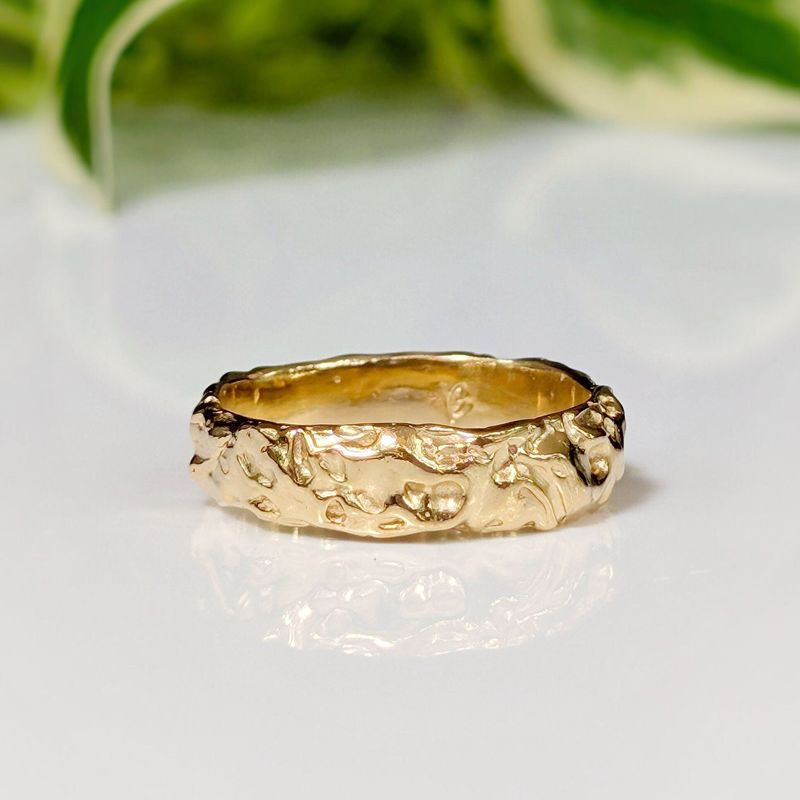Silver Rustic wedding band for men