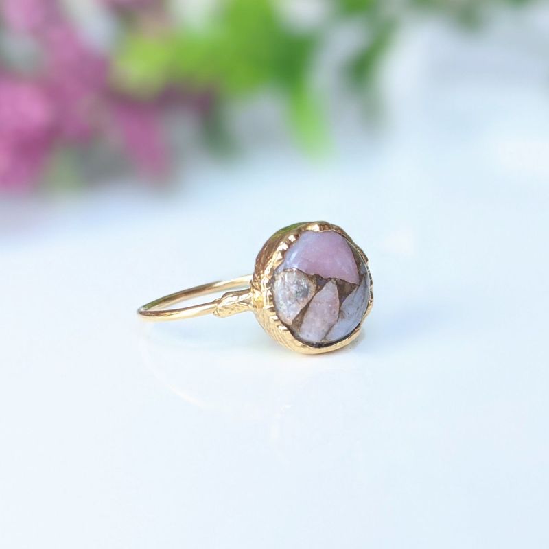 Bague Cuivre Opale Rose