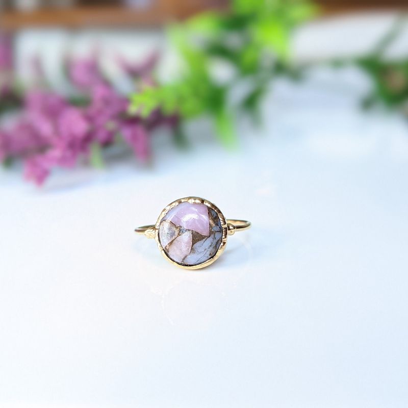 Bague Cuivre Opale Rose