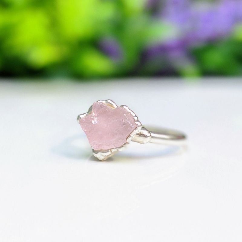 Bague Morganite brute en Argent Sterling