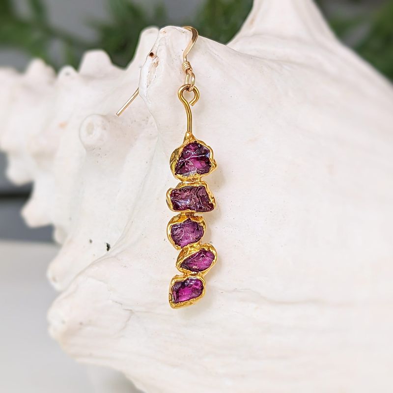 Rhodolite Garnet dangle earrings