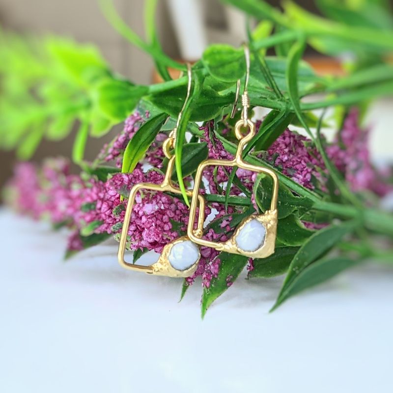 Boucles d'oreilles avec perles Keshi