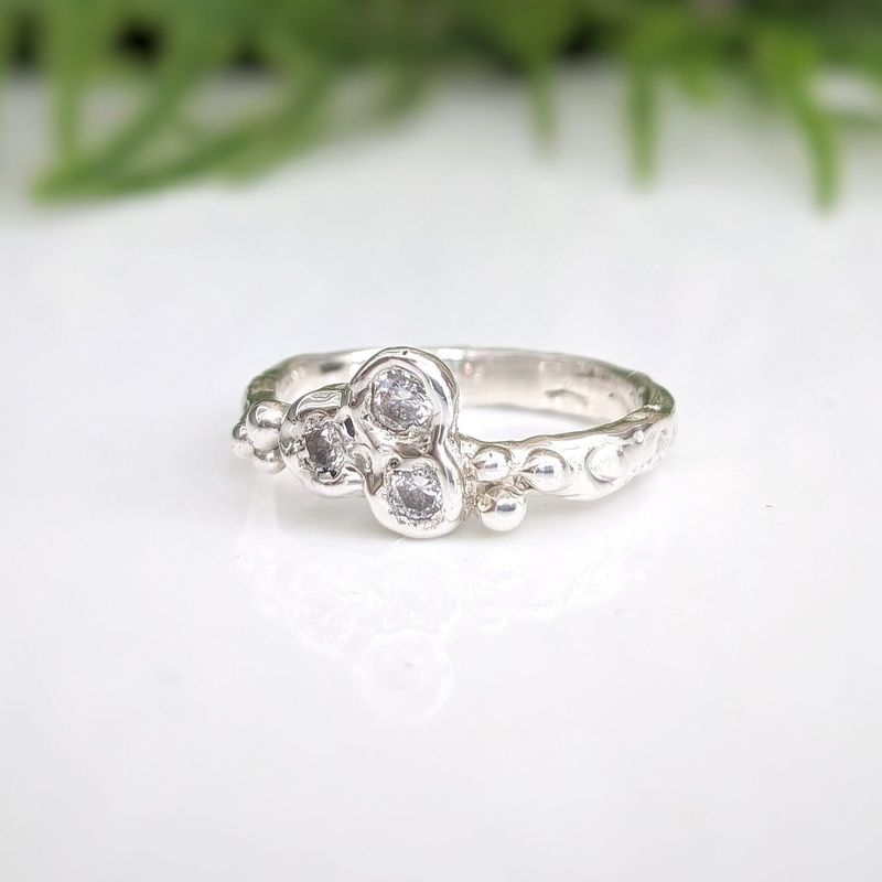 Silver CZ Cluster ring