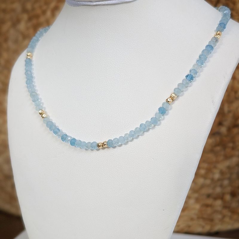 Aquamarine bead necklace