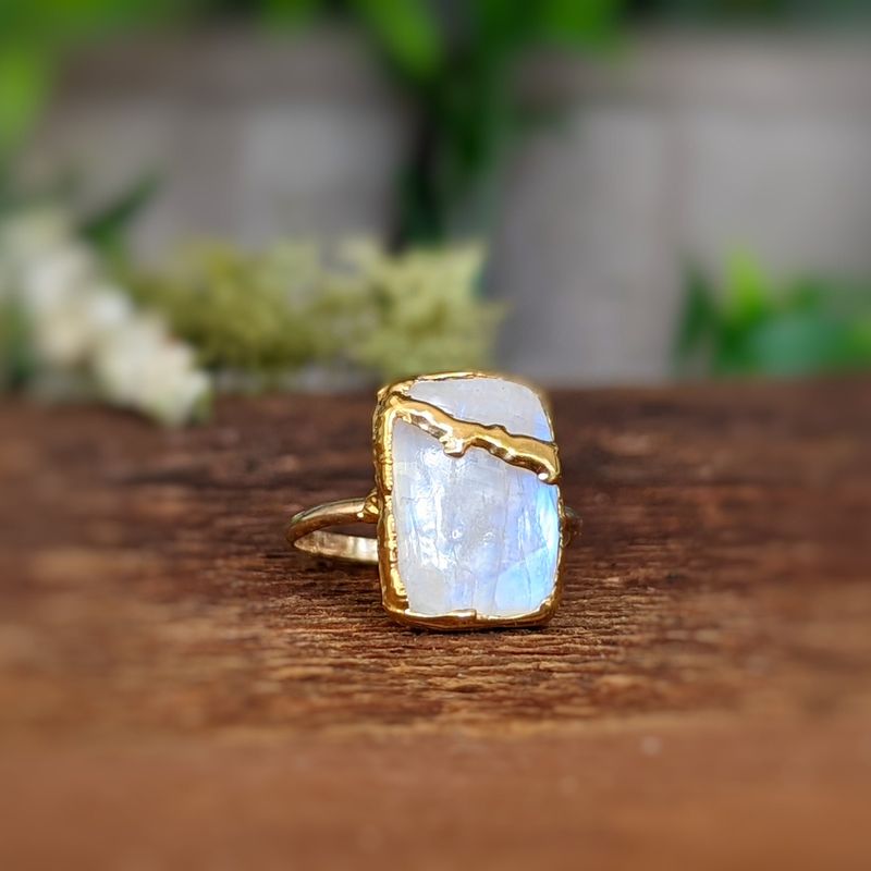 Moonstone Kintsugi ring