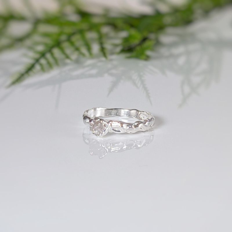 Rough diamond engagement ring