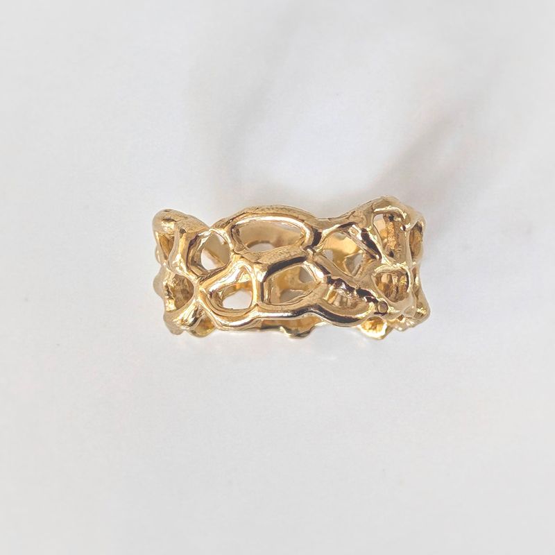 Molten Silver Honeycomb ring