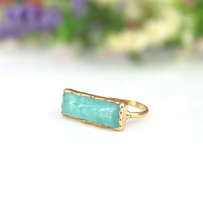 Bague barre Amazonite Or